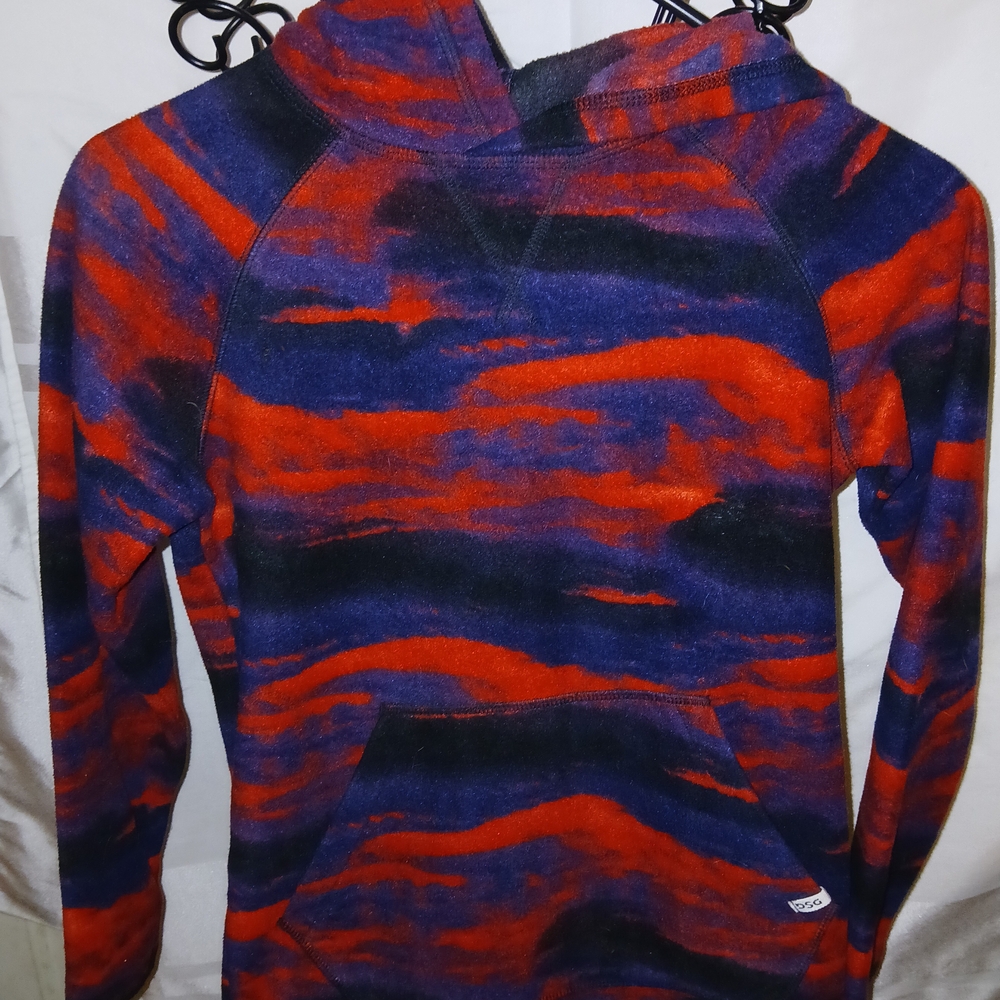 Red and Blue Tie-Dye Hoodie